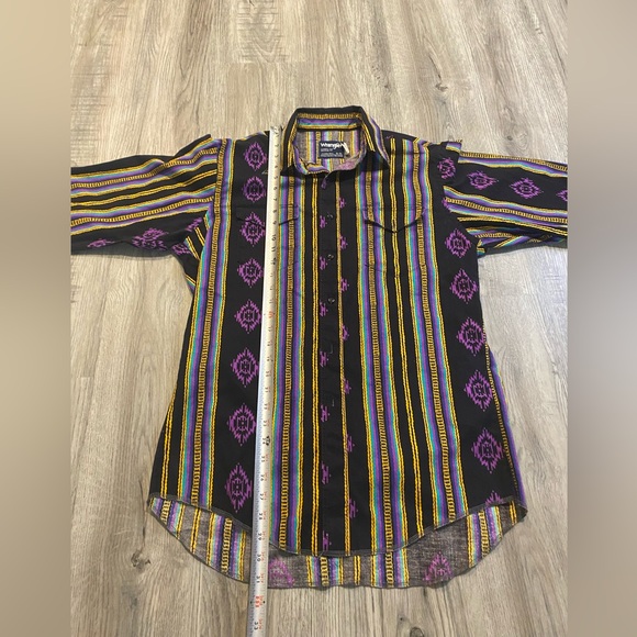 Wrangler Other - Wrangler Men's Striped Button-Down Shirt in Black, Purple & Yellow